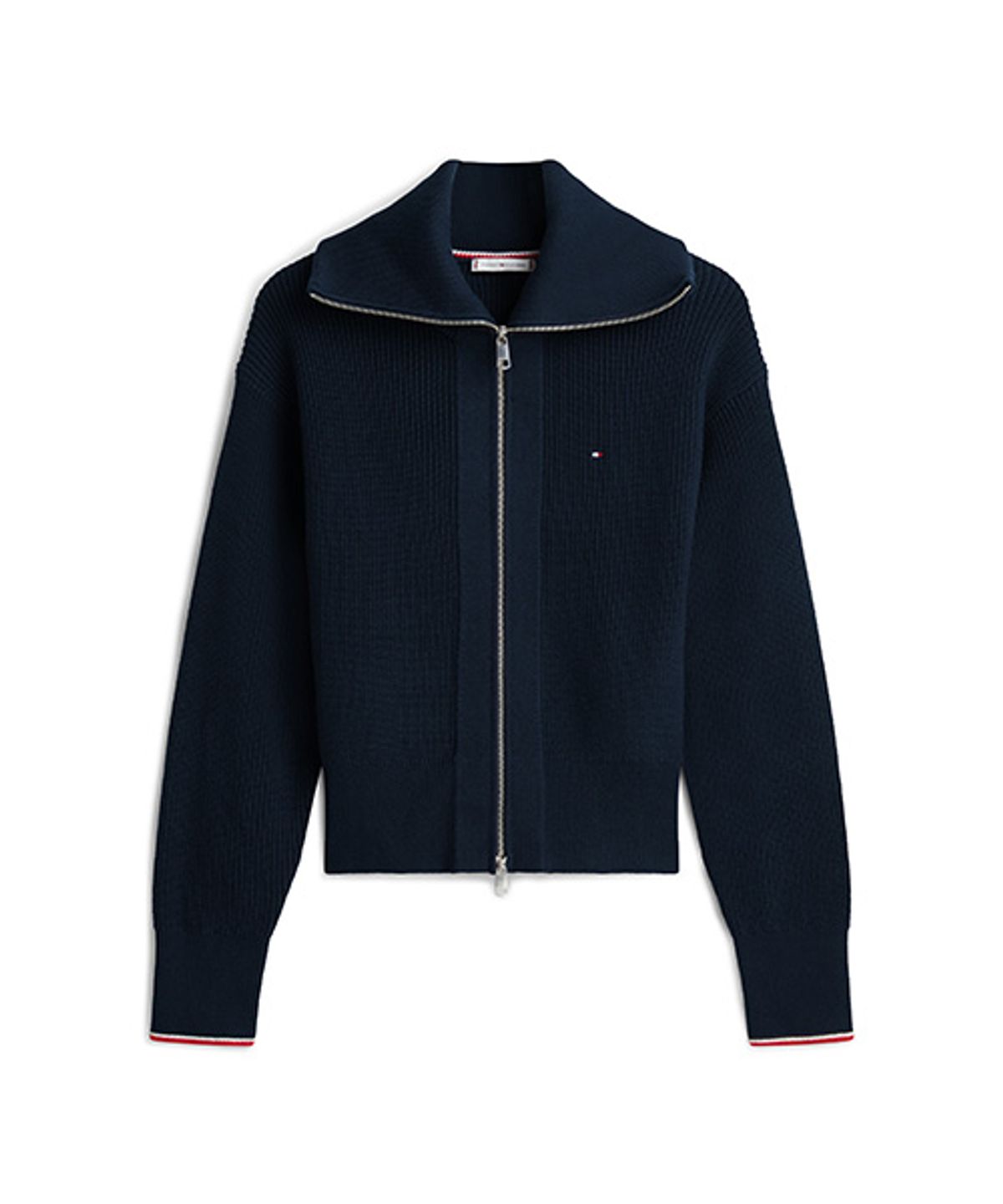 타미힐피거(TOMMY HILFIGER) 코튼 풀 집업 니트 가디건 (T22G0KCD003WT2C1G)