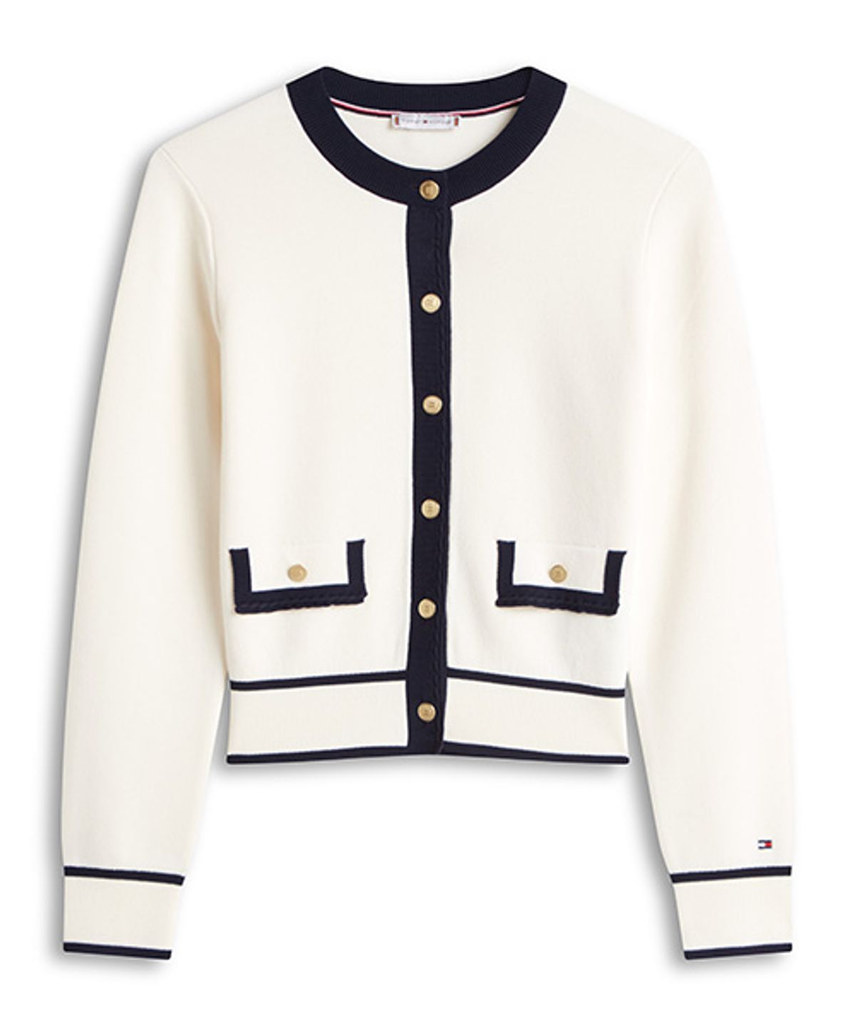 타미힐피거(TOMMY HILFIGER) 골드 버튼 티핑 가디건 (T22G0KCD041WT1Z00)