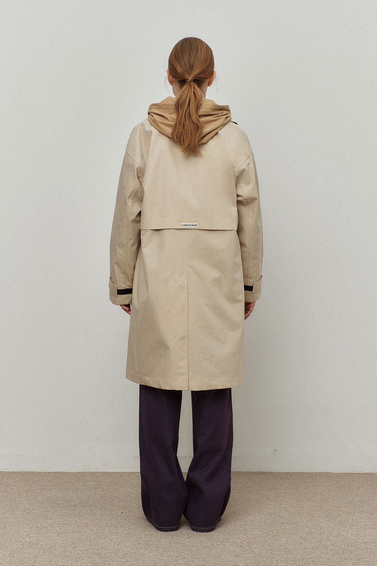 르몽생미셸(LE MONT ST MICHEL) Hood nylon utility trench coat_Beige