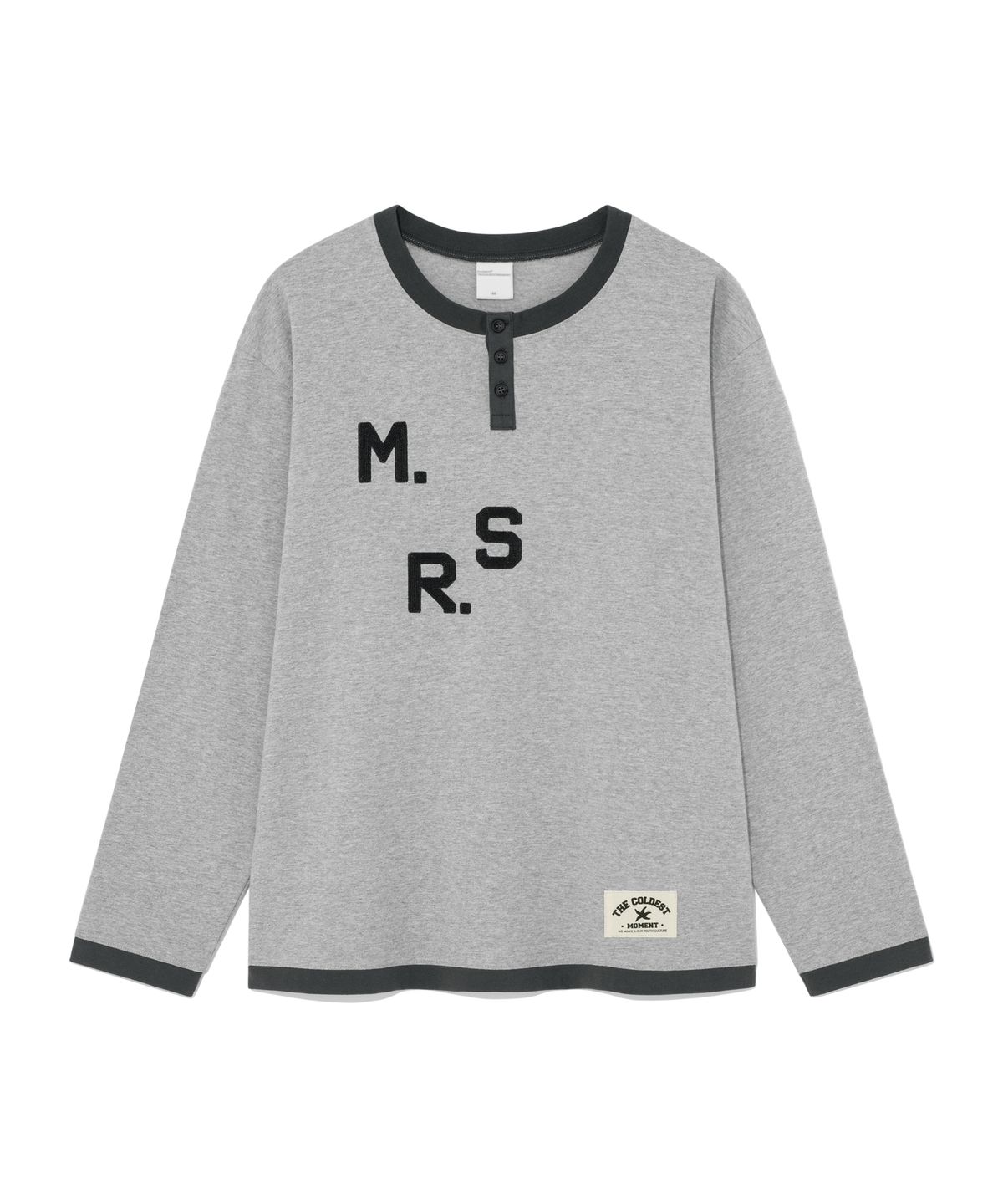 더콜디스트모먼트(THE COLDEST MOMENT) TCM msr henley neck long sleeve (grey)