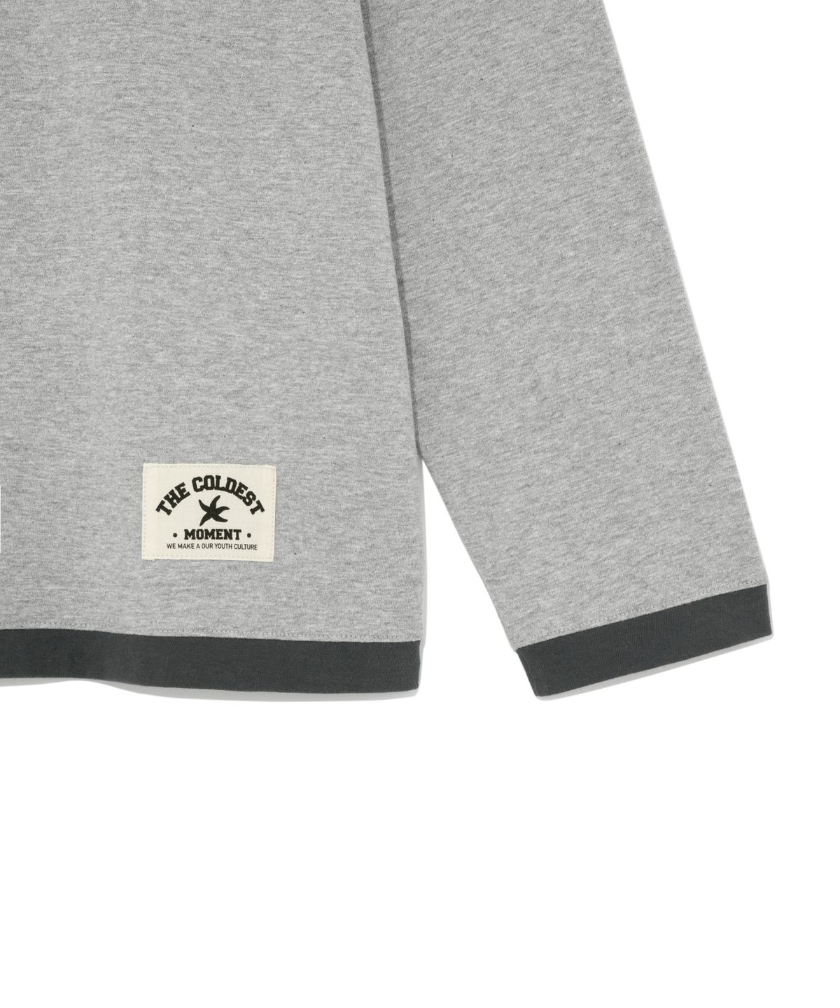 더콜디스트모먼트(THE COLDEST MOMENT) TCM msr henley neck long sleeve (grey)