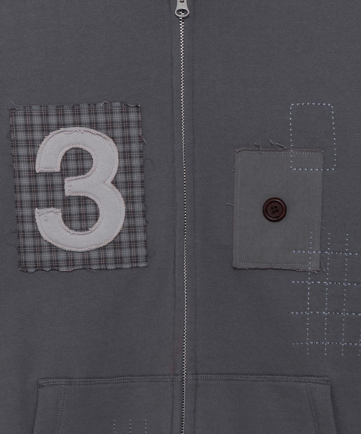 더콜디스트모먼트(THE COLDEST MOMENT) TCM 3 stitch hooded zip-up (dark grey)