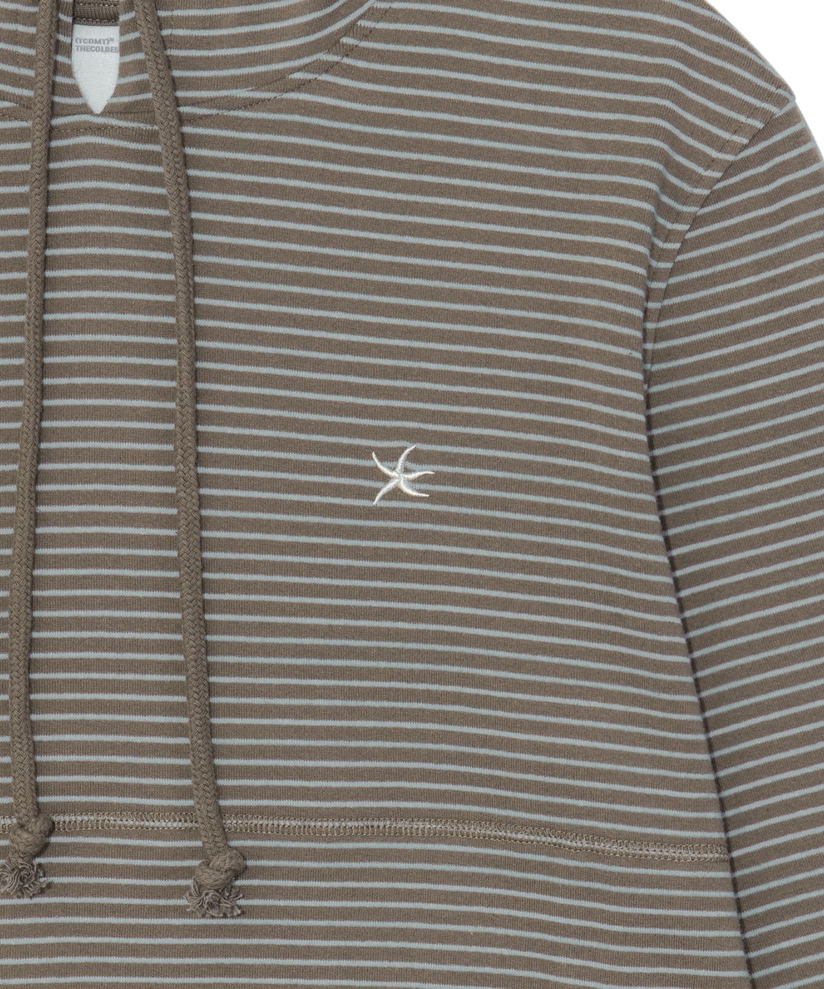 더콜디스트모먼트(THE COLDEST MOMENT) TCM contrast stripe hoodie (brown)