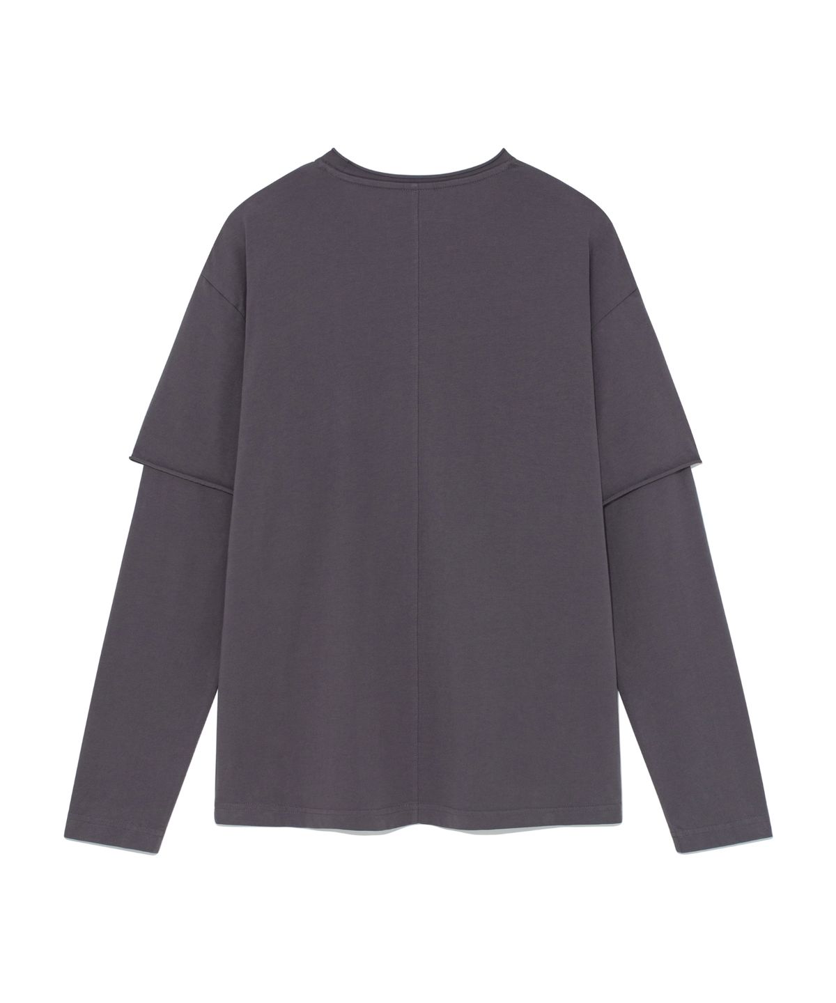 더콜디스트모먼트(THE COLDEST MOMENT) TCM raw cut layered long sleeve (dark purple)
