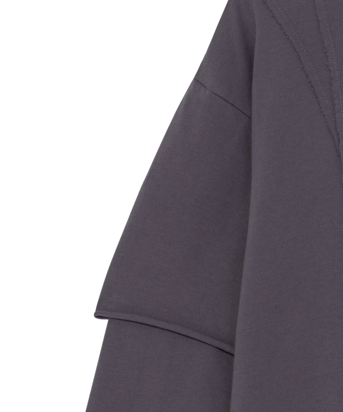 더콜디스트모먼트(THE COLDEST MOMENT) TCM raw cut layered long sleeve (dark purple)