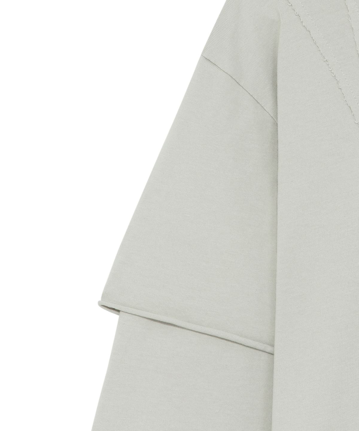 더콜디스트모먼트(THE COLDEST MOMENT) TCM raw cut layered long sleeve (light grey)