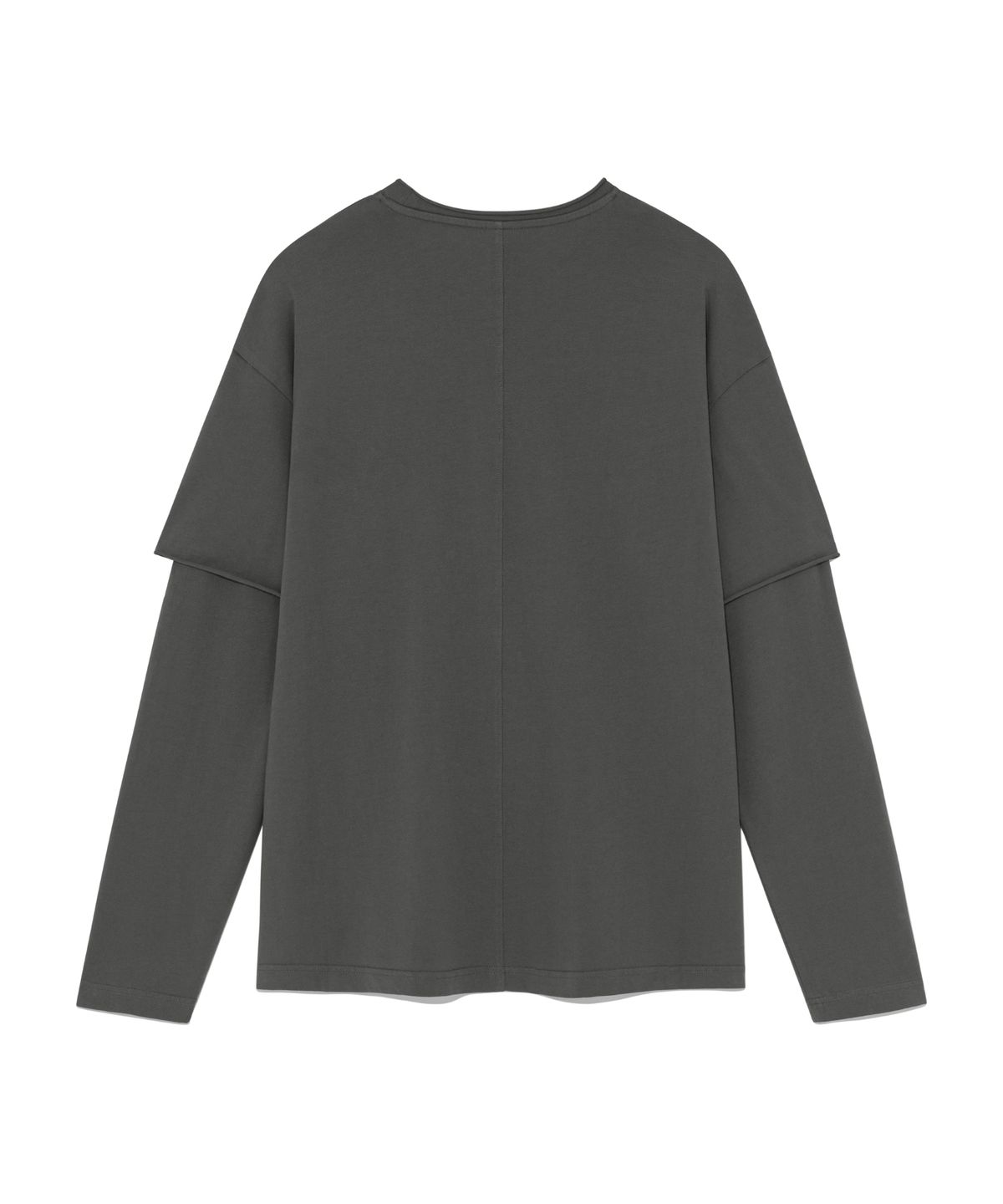 더콜디스트모먼트(THE COLDEST MOMENT) TCM raw cut layered long sleeve (charcoal)