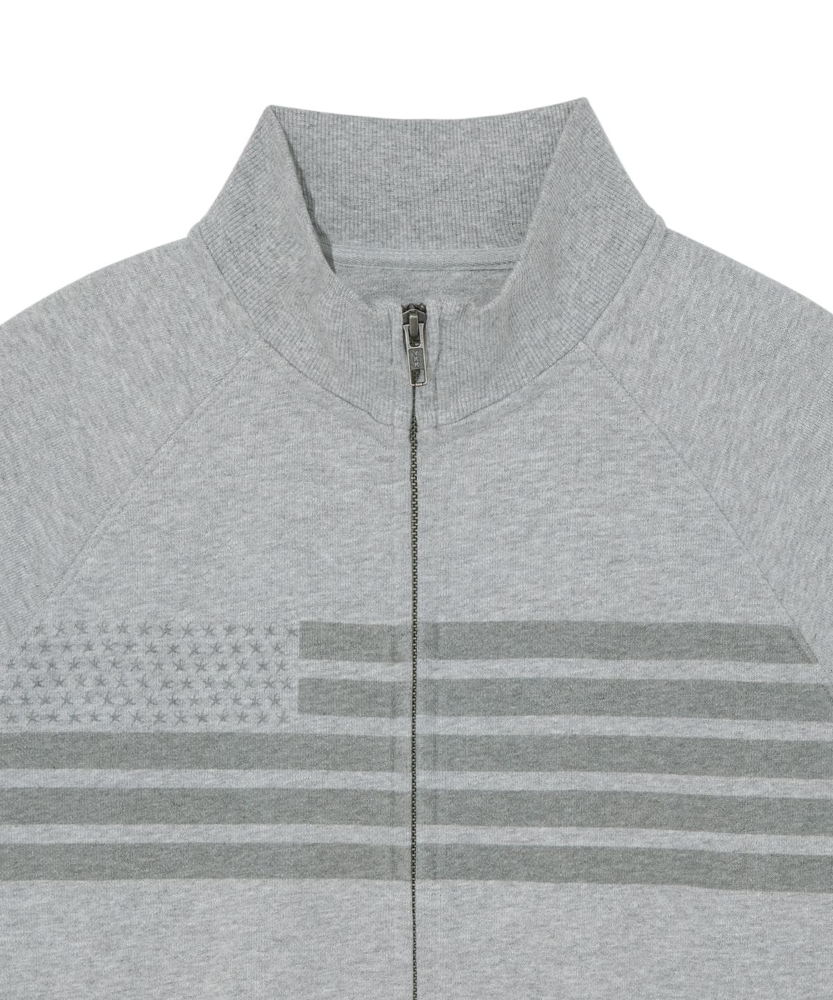 더콜디스트모먼트(THE COLDEST MOMENT) TCM flag sweat jersey zip-up (melange grey)