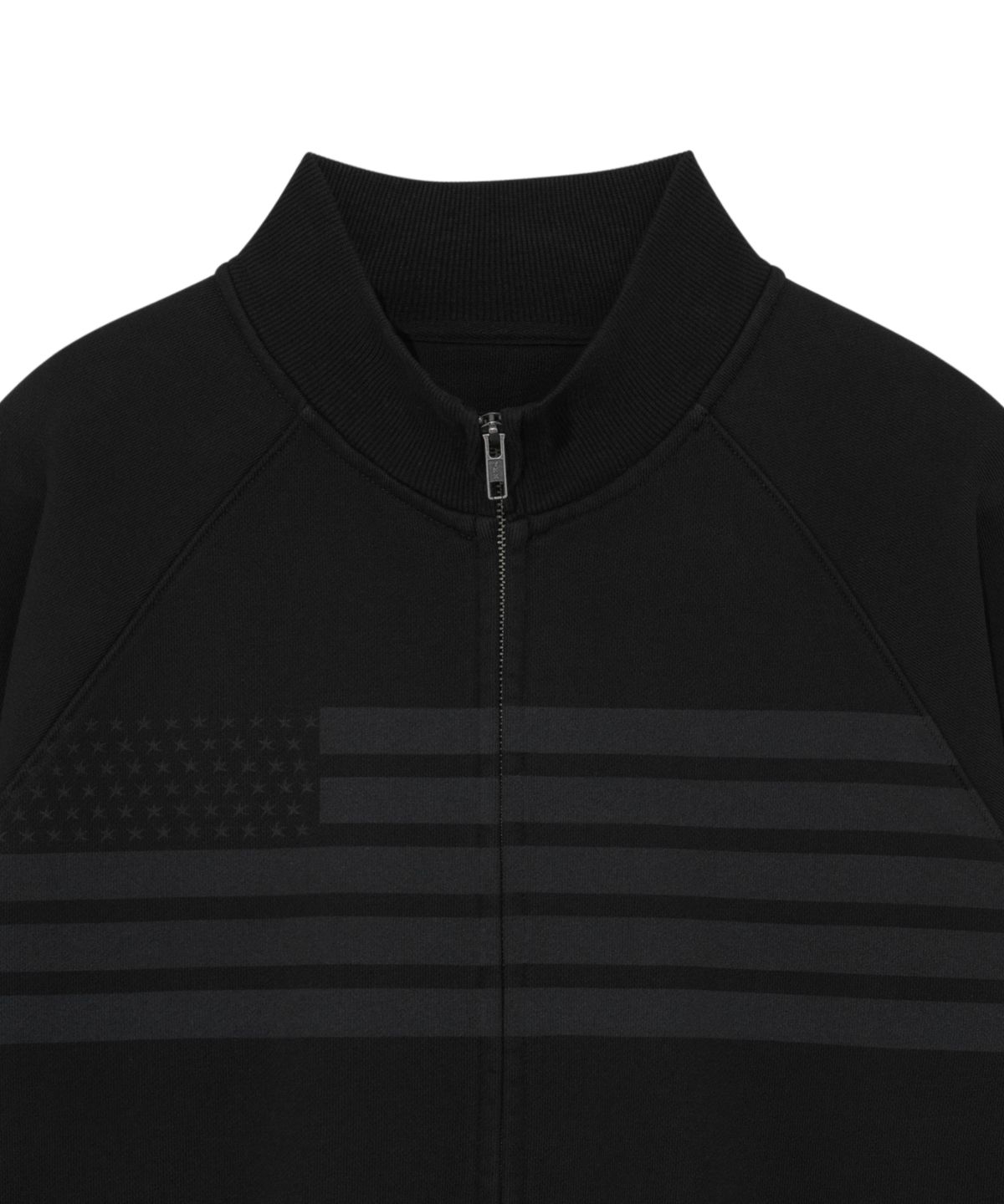 더콜디스트모먼트(THE COLDEST MOMENT) TCM flag sweat jersey zip-up (black)