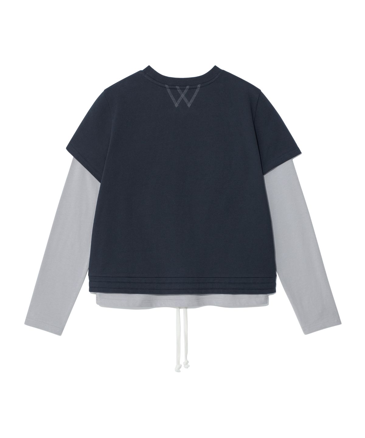 더콜디스트모먼트(THE COLDEST MOMENT) (w) TCM crack string layered long sleeve (navy)