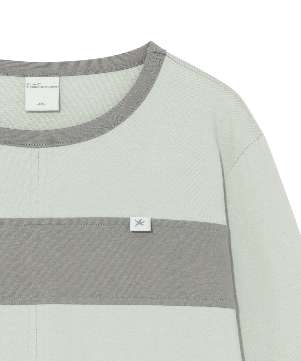 더콜디스트모먼트(THE COLDEST MOMENT) (w) TCM color block line long sleeve (pistachio)