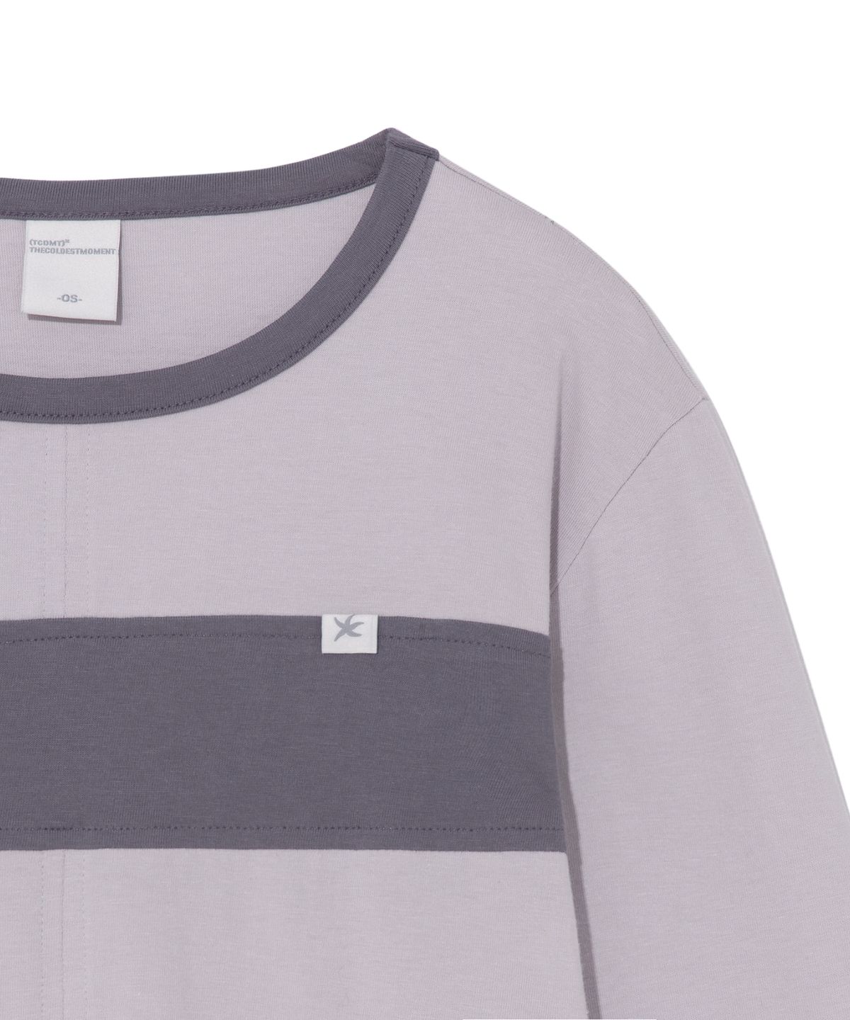 더콜디스트모먼트(THE COLDEST MOMENT) (w) TCM color block line long sleeve (purple)