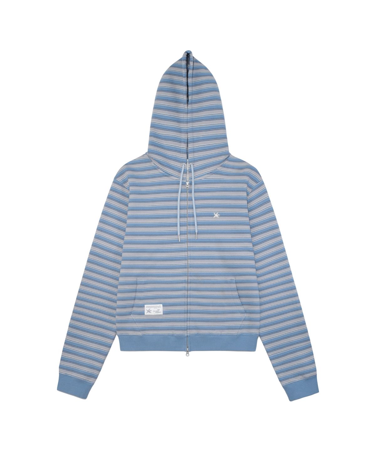 더콜디스트모먼트(THE COLDEST MOMENT) TCM stripe standard hooded zip-up (blue)