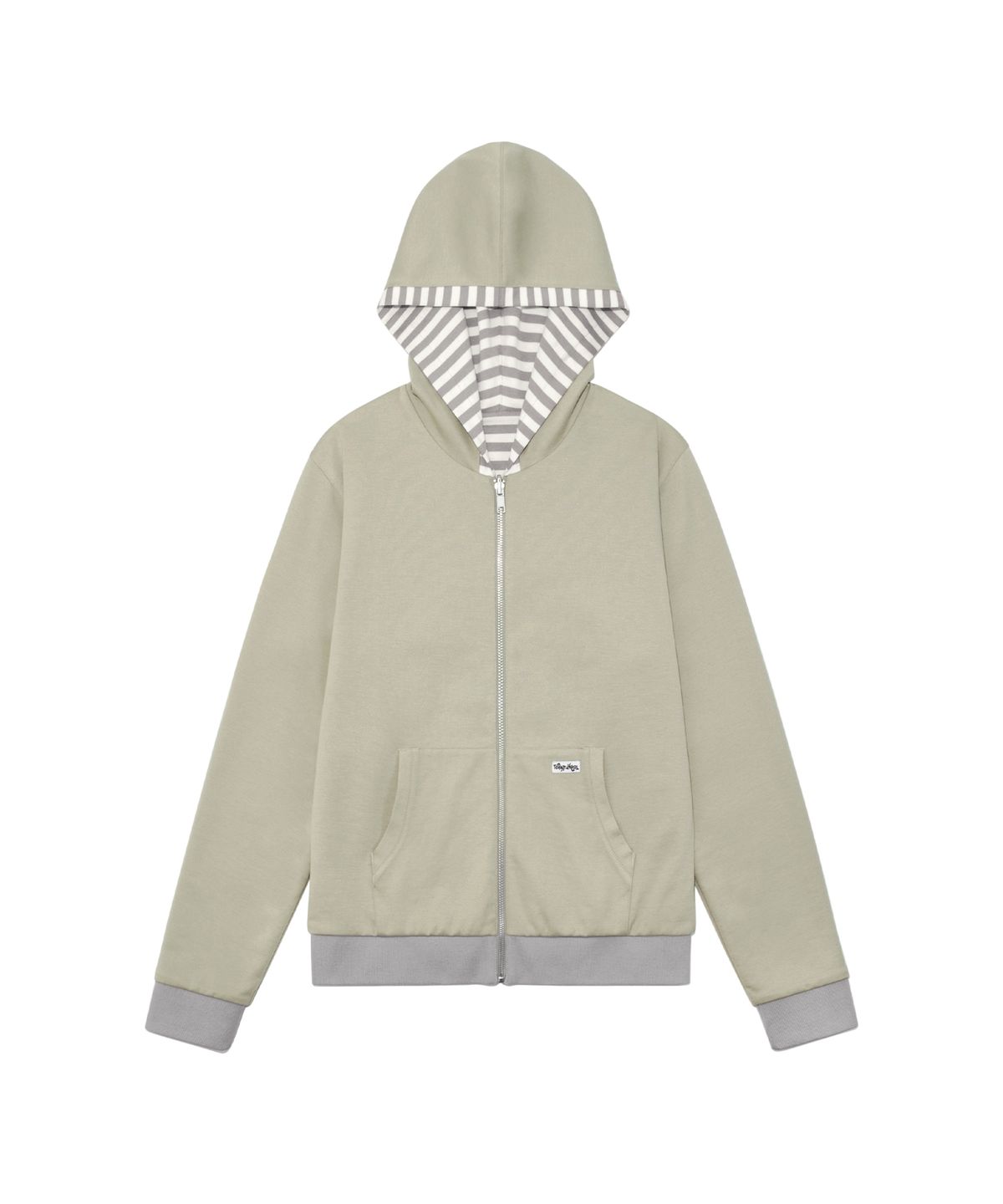 더콜디스트모먼트(THE COLDEST MOMENT) TCM reversible stripe hooded zip-up (beige)
