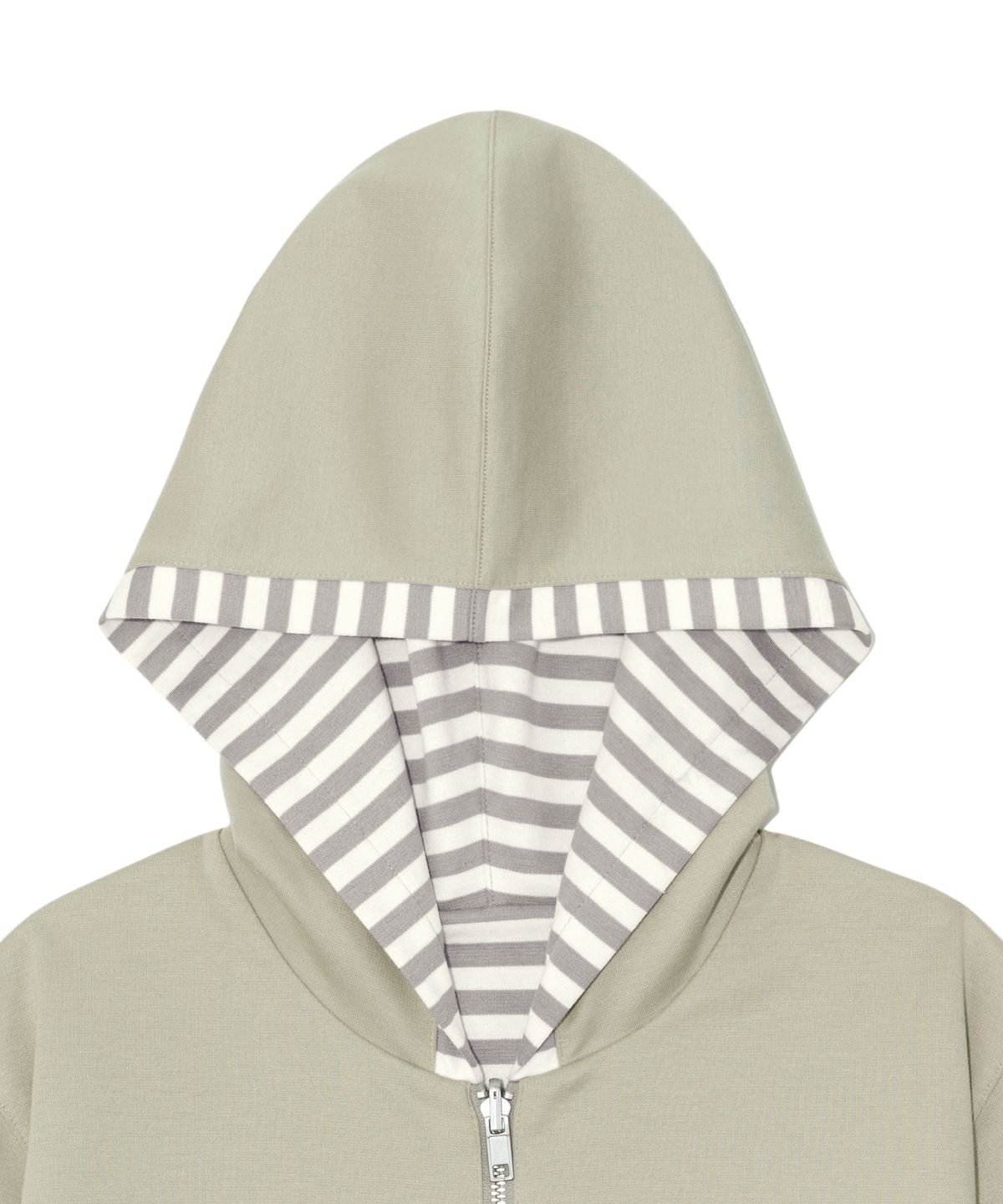 더콜디스트모먼트(THE COLDEST MOMENT) TCM reversible stripe hooded zip-up (beige)