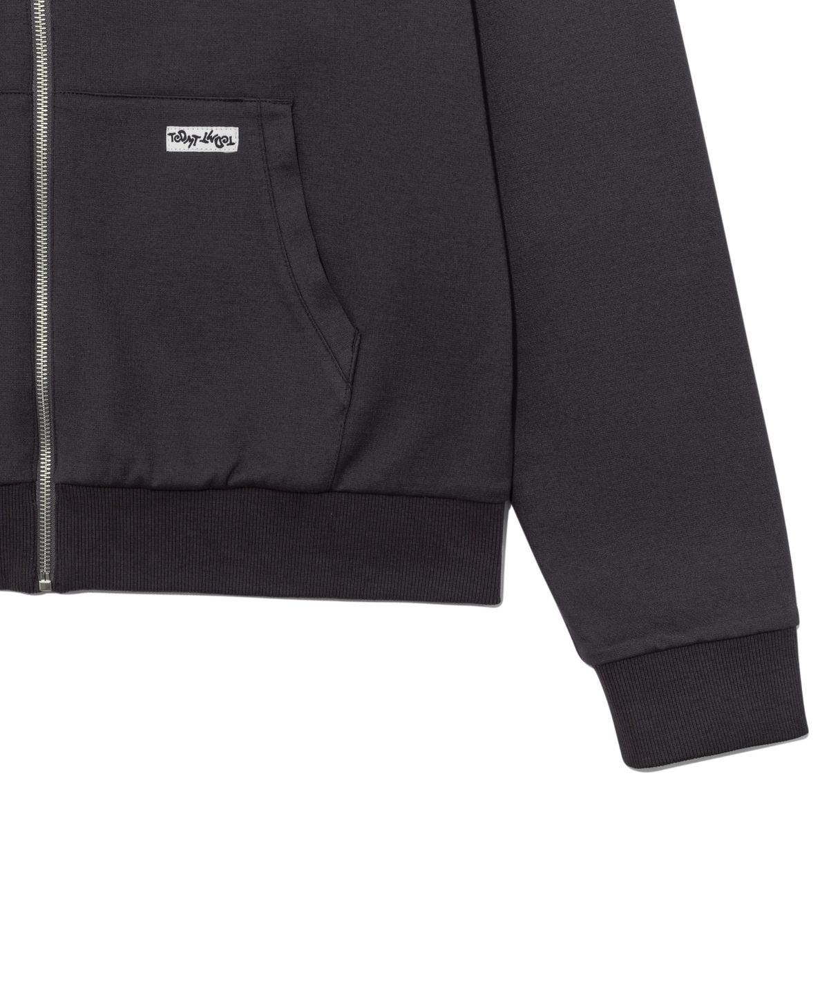 더콜디스트모먼트(THE COLDEST MOMENT) TCM reversible stripe hooded zip-up (charcoal)
