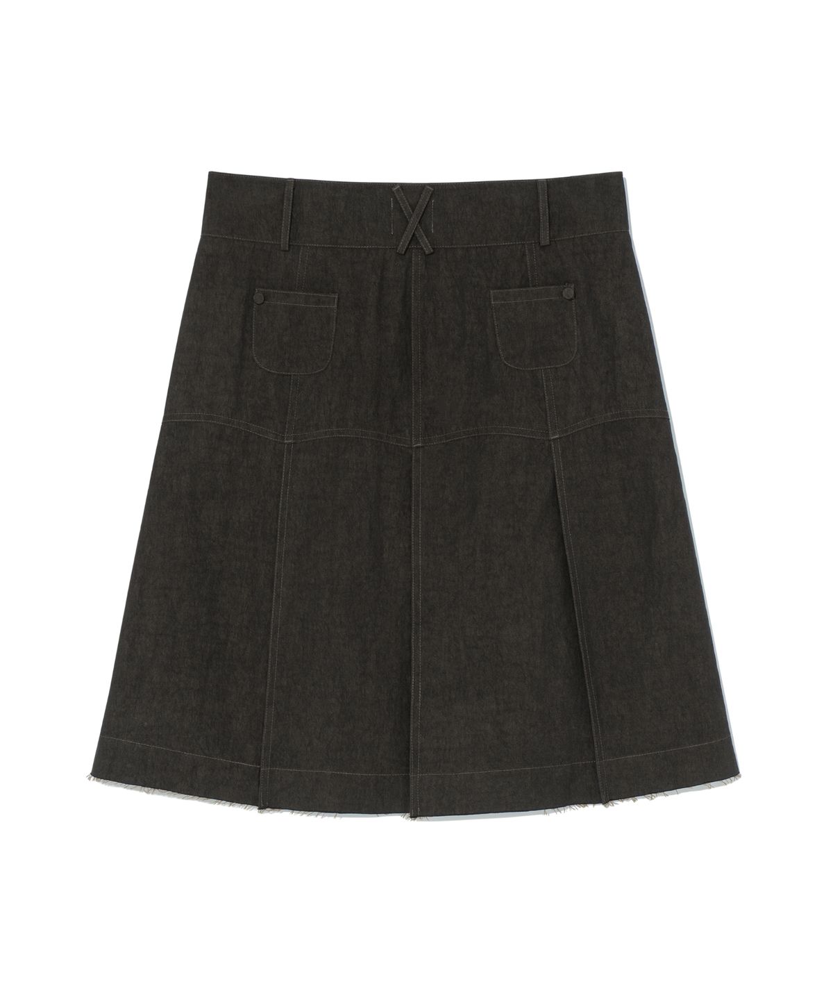 더콜디스트모먼트(THECOLDESTMOMENT) (w) TCM vintage denim pleated skirt (vintage brown)