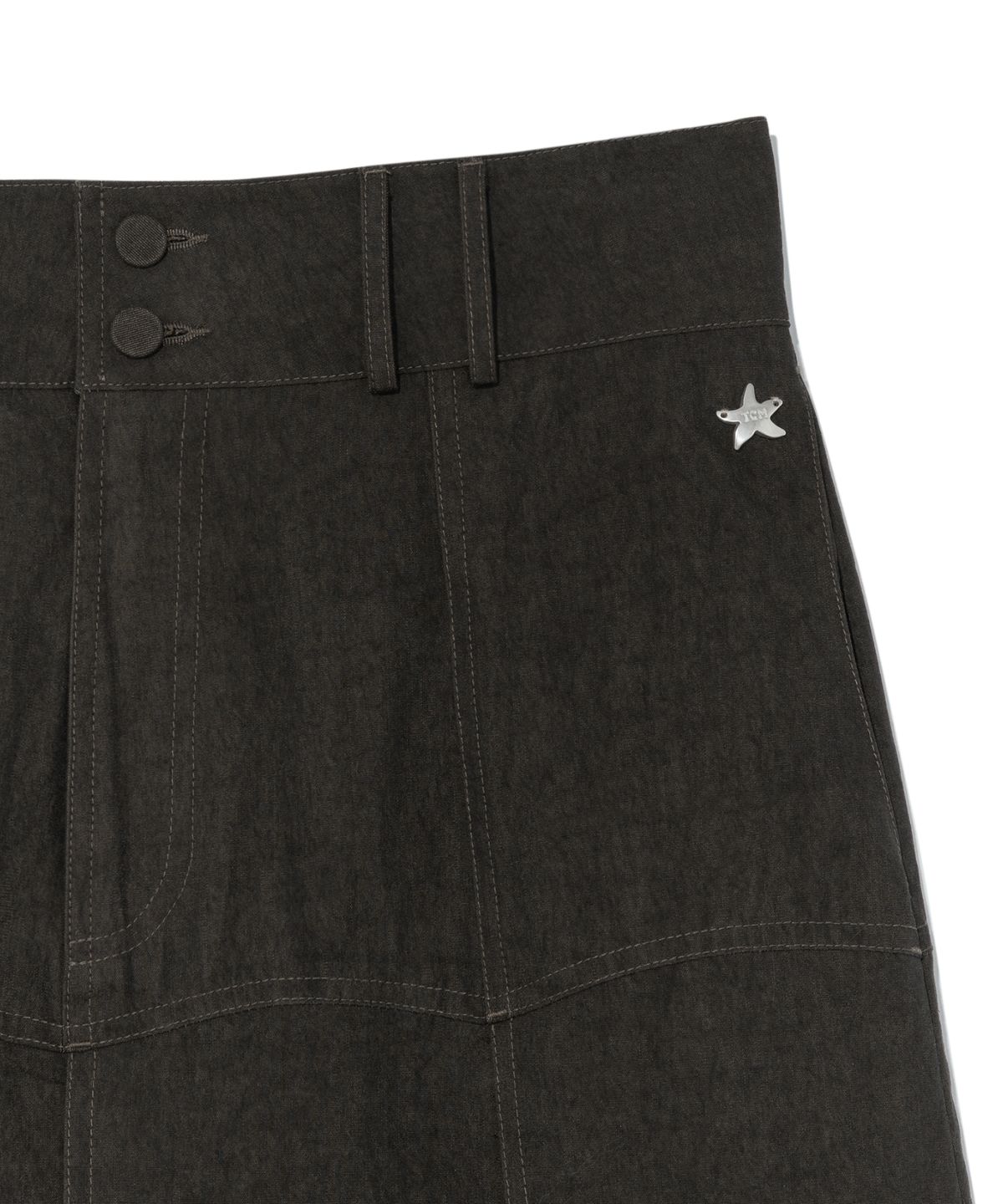 더콜디스트모먼트(THECOLDESTMOMENT) (w) TCM vintage denim pleated skirt (vintage brown)