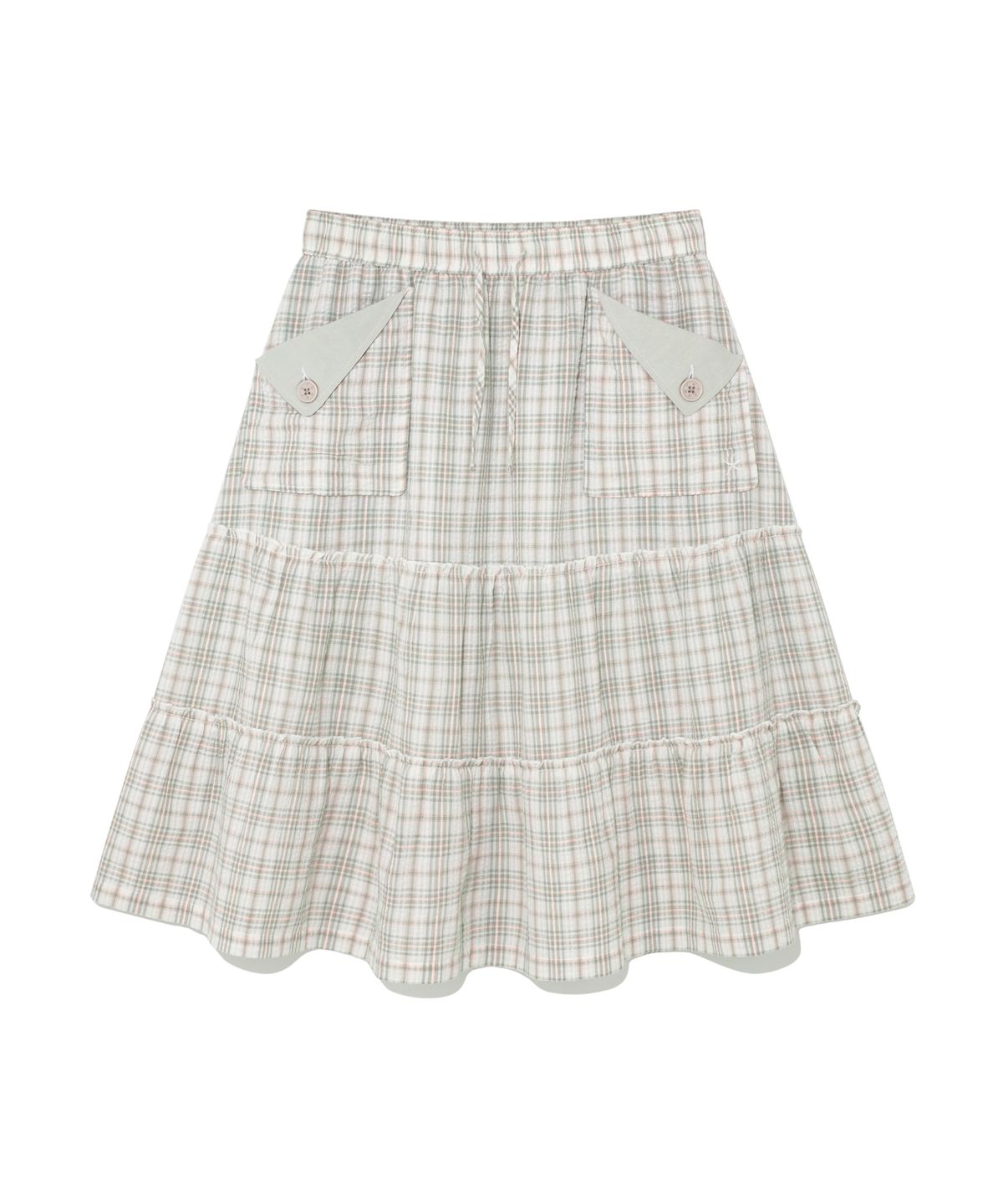 더콜디스트모먼트(THE COLDEST MOMENT) (w) TCM frill pocket check skirt (green)