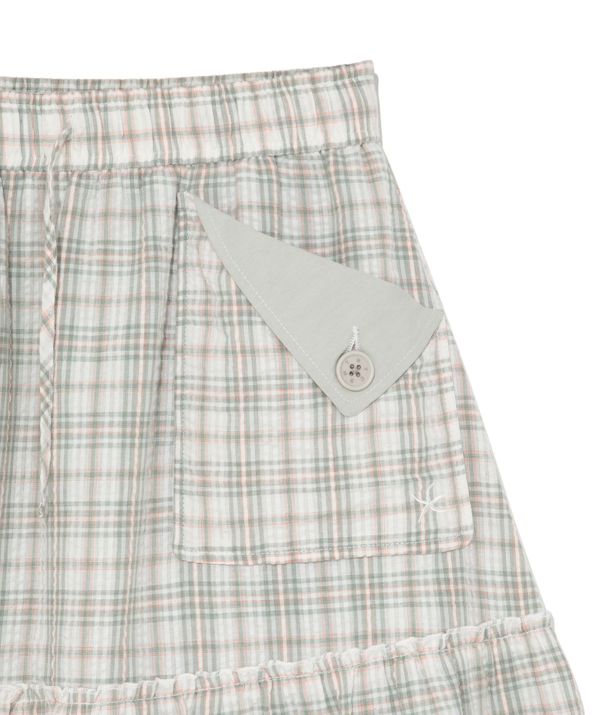 더콜디스트모먼트(THE COLDEST MOMENT) (w) TCM frill pocket check skirt (green)