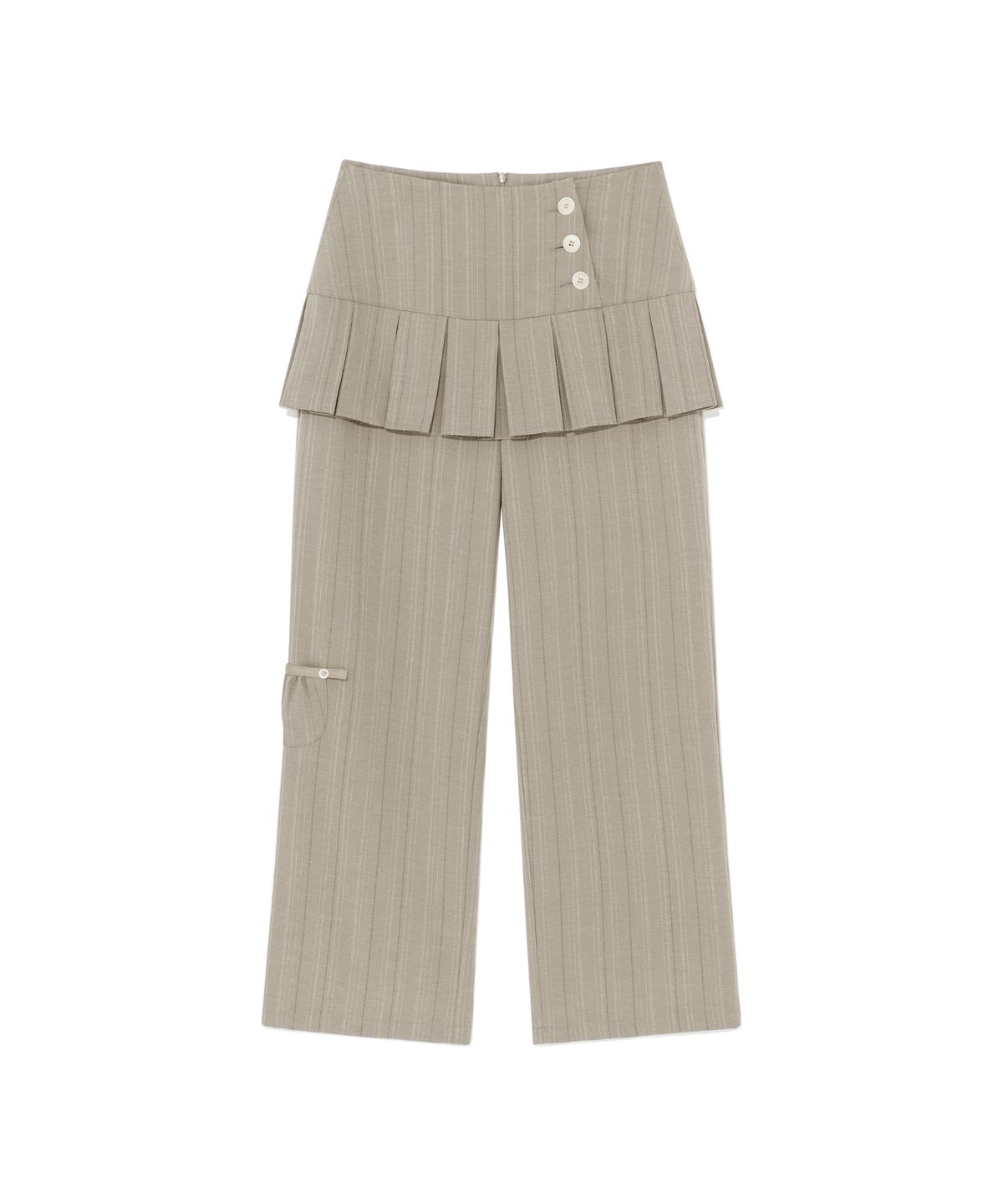 더콜디스트모먼트(THE COLDEST MOMENT) (w) TCM skirt layered button pants (beige)