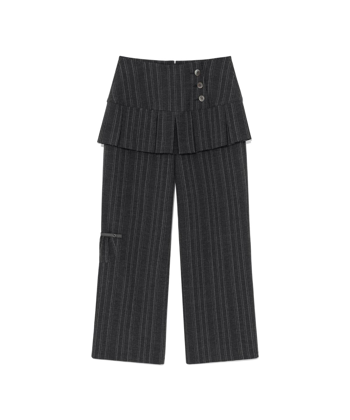 더콜디스트모먼트(THE COLDEST MOMENT) (w) TCM skirt layered button pants (charcoal)