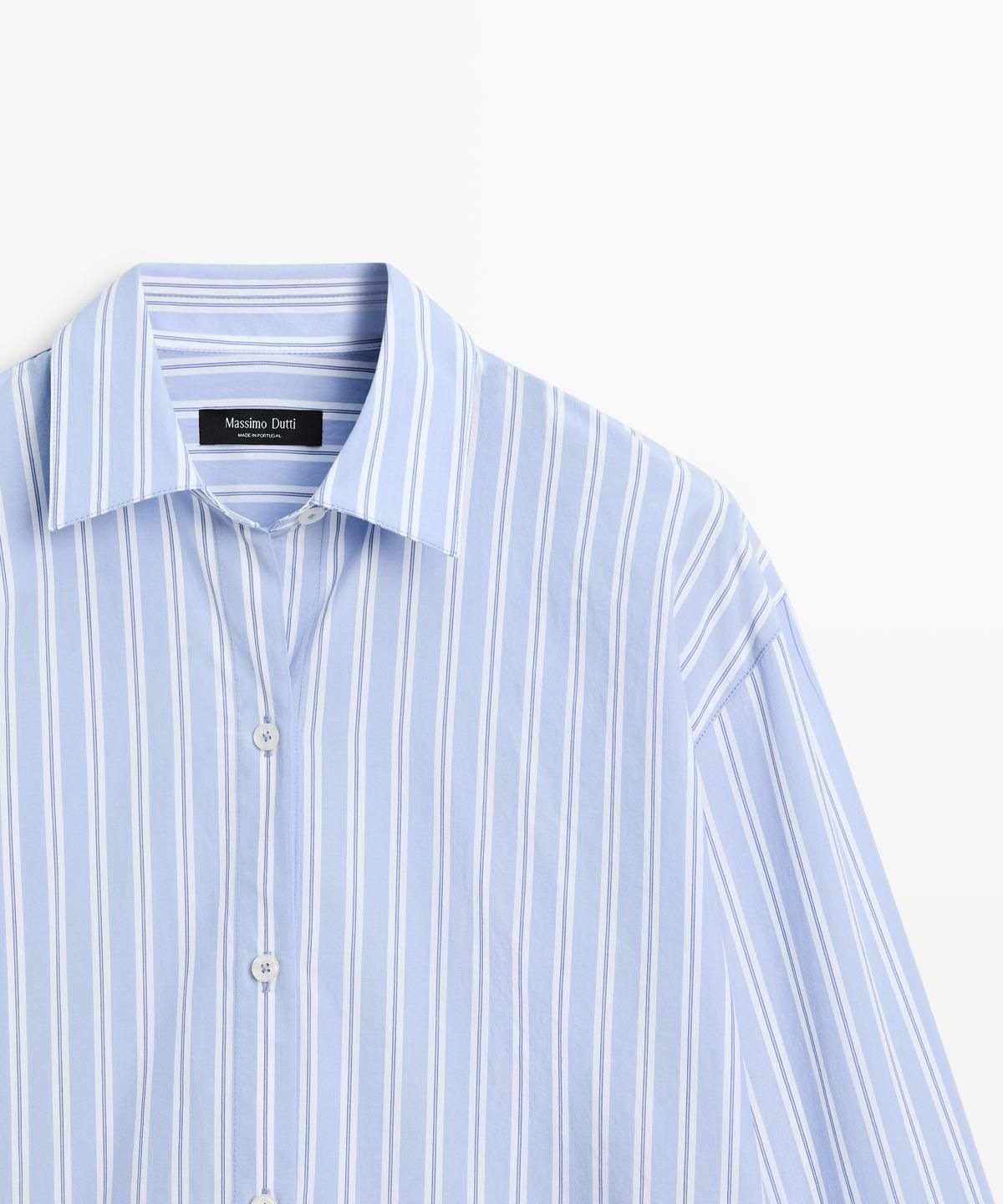 마시모두띠(MASSIMO DUTTI) 스트라이프 코튼 셔츠