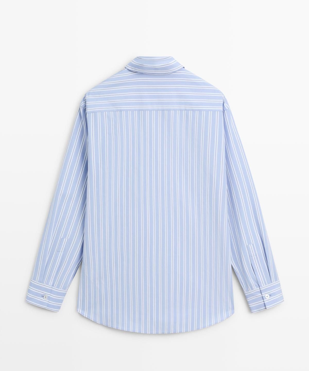 마시모두띠(MASSIMO DUTTI) 스트라이프 코튼 셔츠