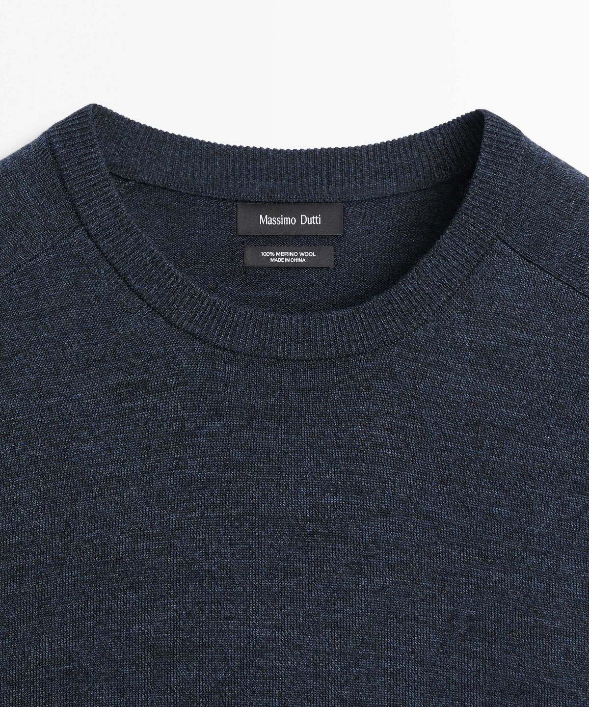 마시모두띠(MASSIMO DUTTI) 100% 메리노 울 라운드넥 니트 스웨터