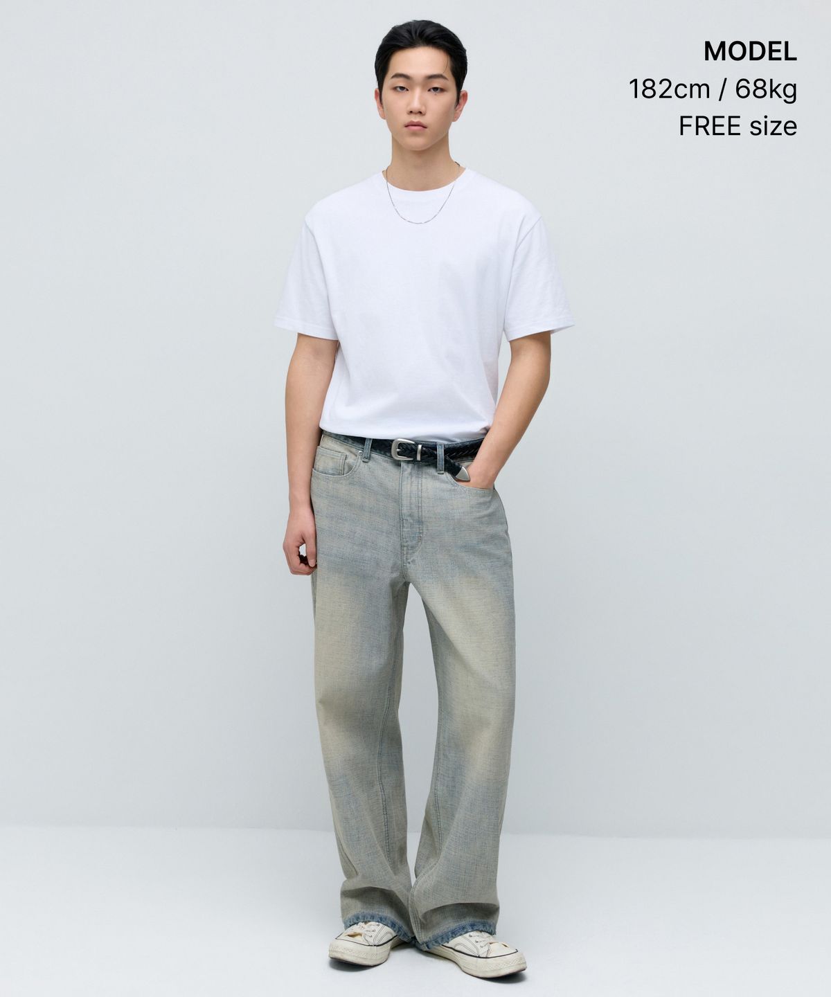 무신사 스탠다드(MUSINSA STANDARD) 드롭 체인 네크리스 [실버]