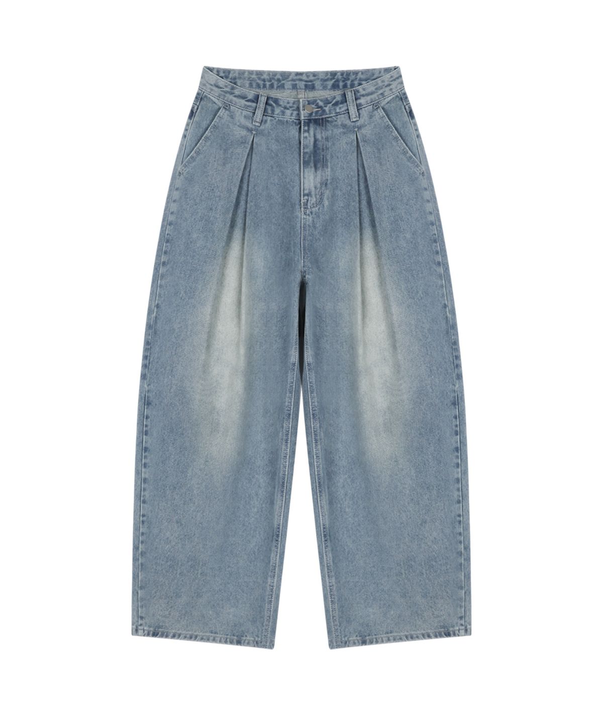 엔티이티(NTET) Vintage front pintuck denim pants (blue)