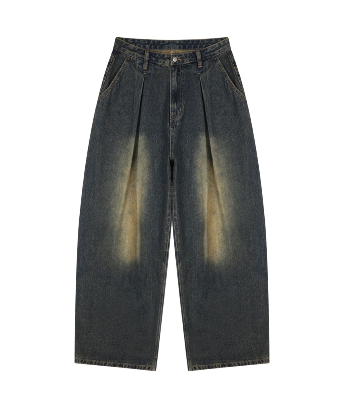 엔티이티(NTET) Vintage front pintuck denim pants (vintage black)