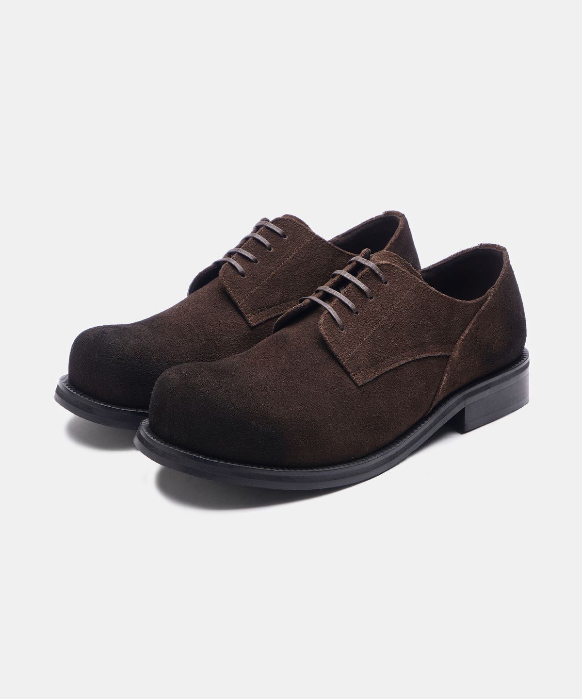 식스핏(6FT) TREE RING WASHING SUEDE DERBY (DARK BROWN)