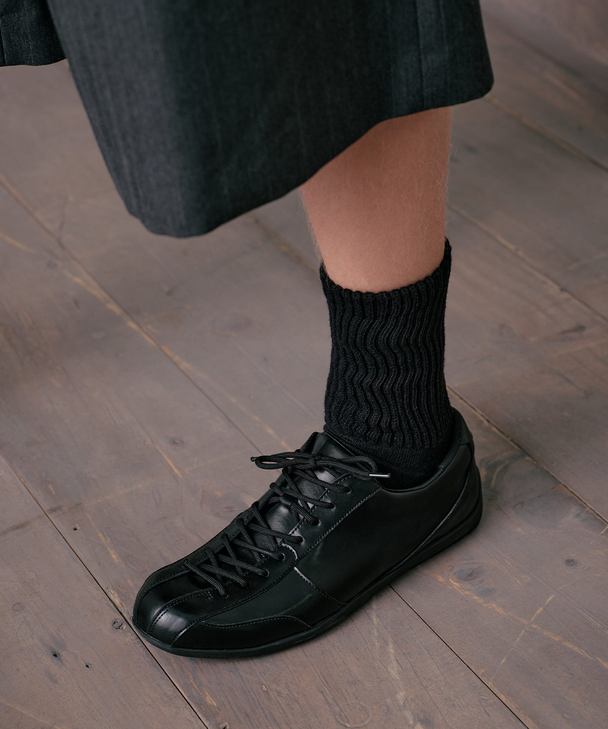 식스핏(6FT) [빈티지 가죽 +4cm] ARC SNEAKERS (BLACK)