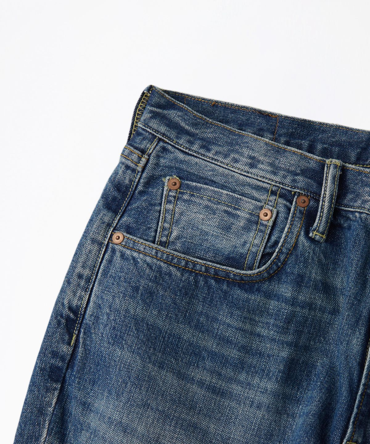 아웃스탠딩(OUTSTANDING) 70S SELVEDGE BOOTCUT PANTS_L.BLUE