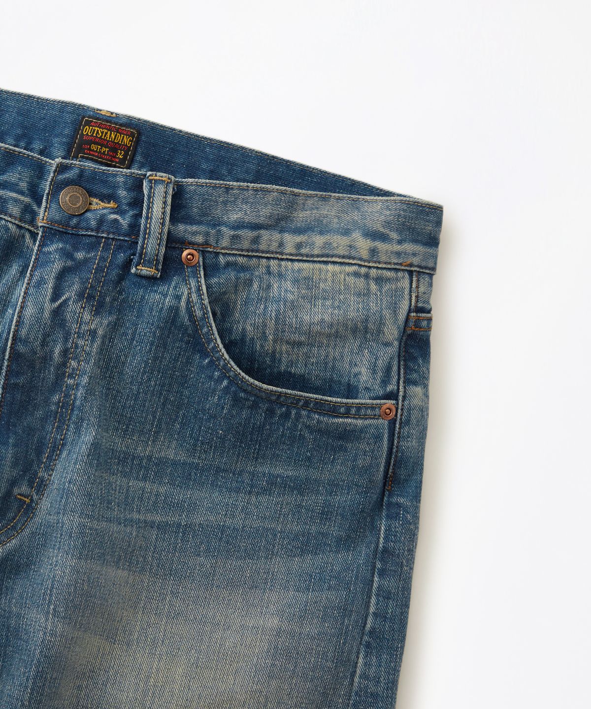 아웃스탠딩(OUTSTANDING) 50S RIDERS SELVEDGE ZIP PANTS_L.BLUE