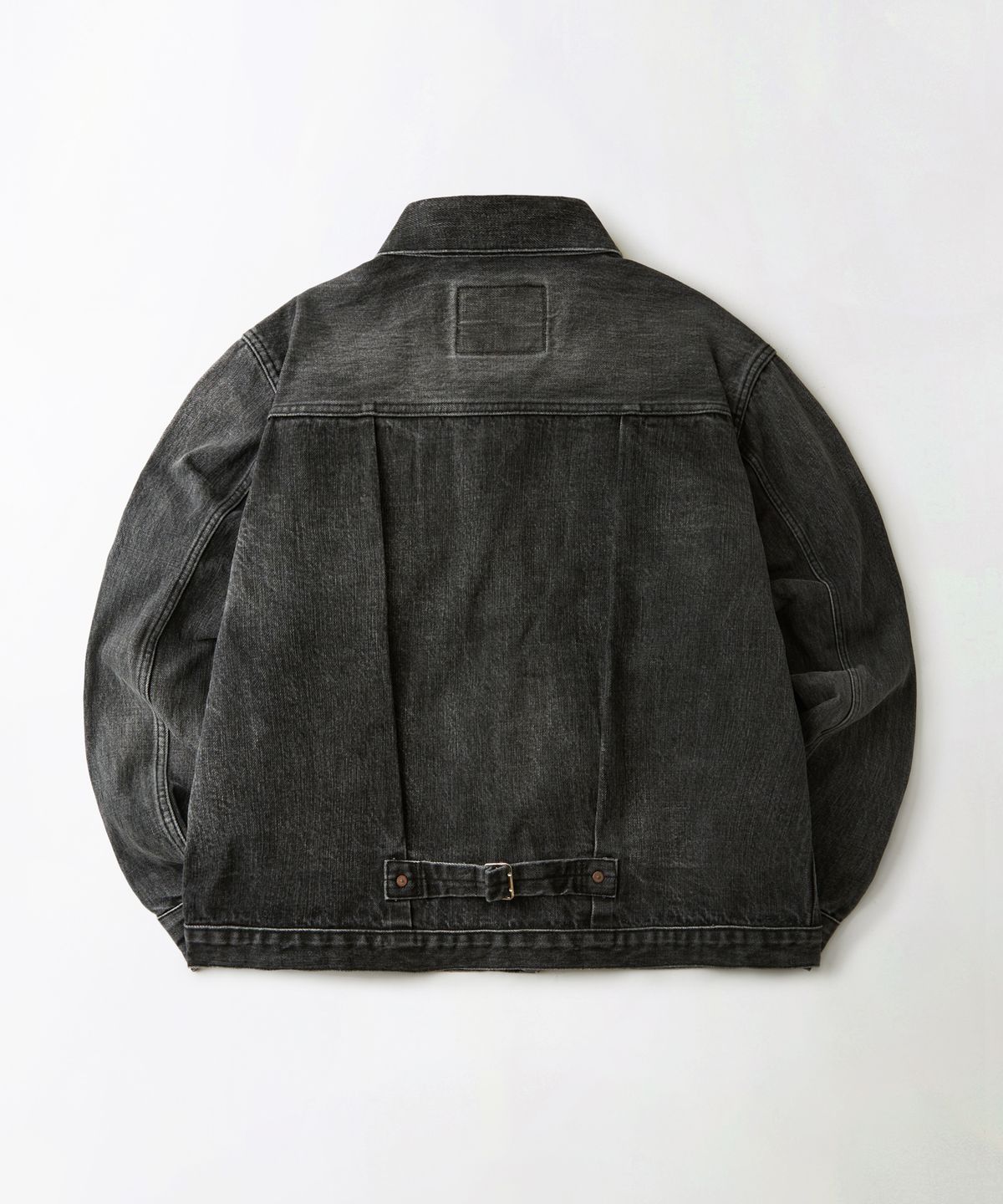 아웃스탠딩(OUTSTANDING) SELVEDGE DENIM 1ST JACKET_WASHED BLACK