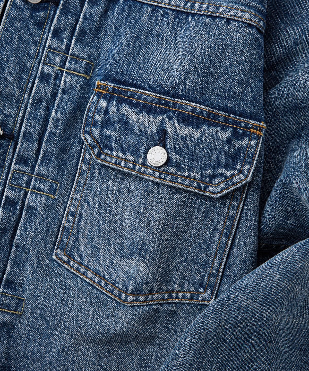 아웃스탠딩(OUTSTANDING) SELVEDGE DENIM 2ND JACKET_L.BLUE