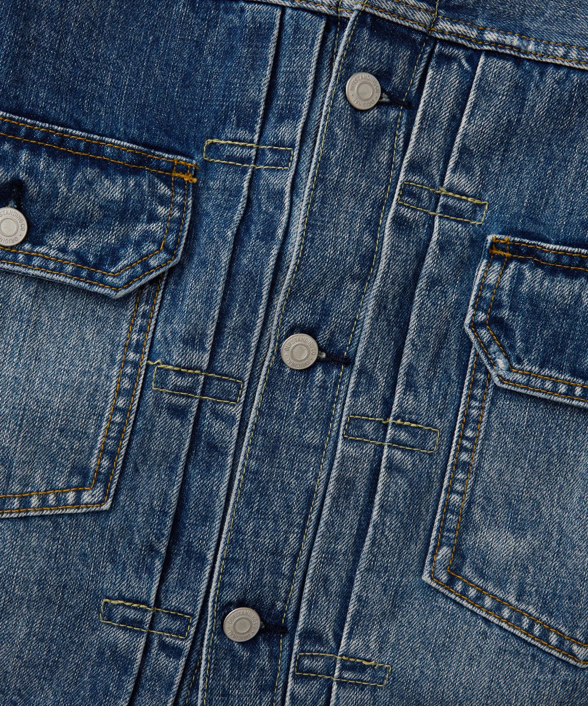 아웃스탠딩(OUTSTANDING) SELVEDGE DENIM 2ND JACKET_REPAIR BLUE