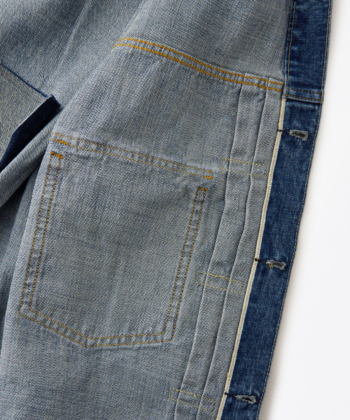 아웃스탠딩(OUTSTANDING) SELVEDGE DENIM 2ND JACKET_REPAIR BLUE