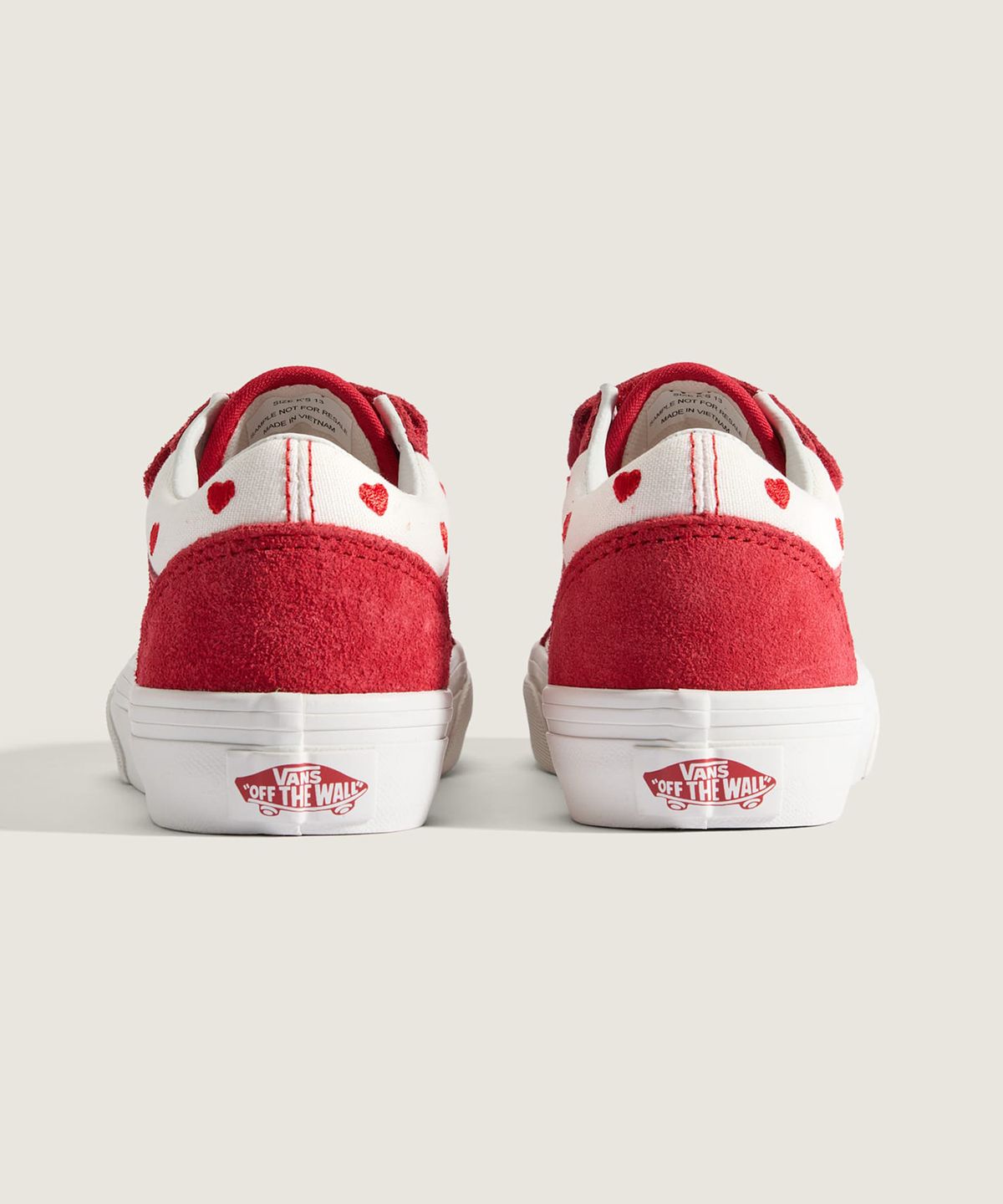 반스 키즈(VANS KIDS) 올드스쿨 V 키즈_레드 핫 발렌타인스 레이싱레드/트루화이트