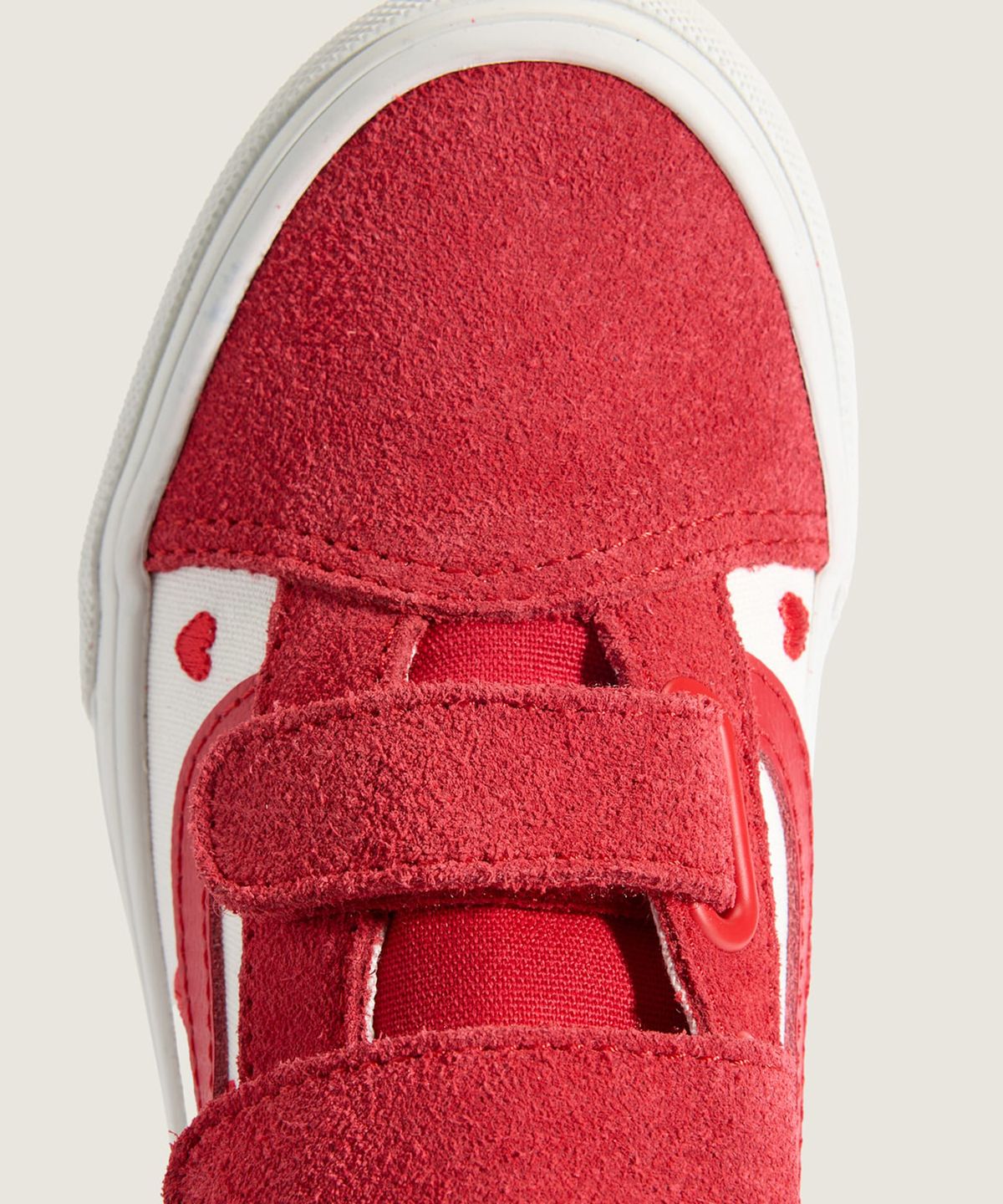 반스 키즈(VANS KIDS) 올드스쿨 V 키즈_레드 핫 발렌타인스 레이싱레드/트루화이트