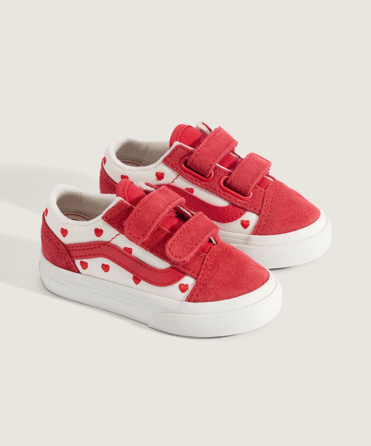 반스 키즈(VANS KIDS) 올드스쿨 V 토들러_레드 핫 발렌타인스 레이싱레드/트루화이트