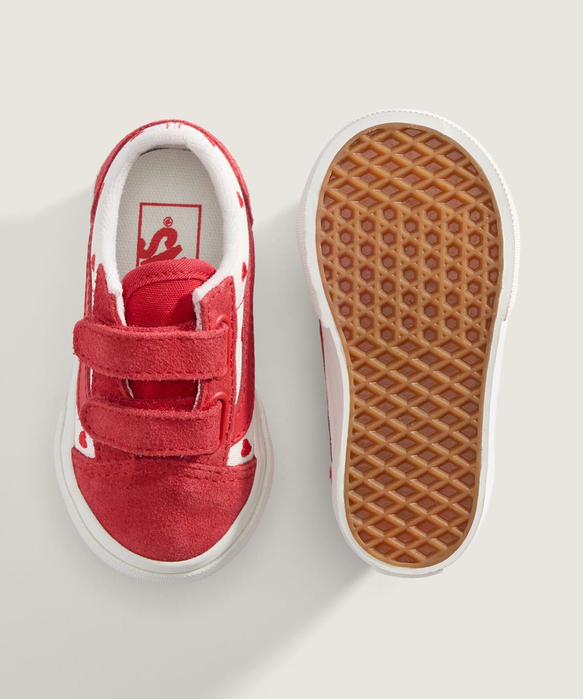 반스 키즈(VANS KIDS) 올드스쿨 V 토들러_레드 핫 발렌타인스 레이싱레드/트루화이트