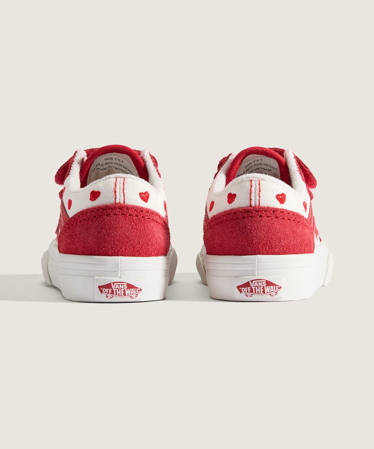 반스 키즈(VANS KIDS) 올드스쿨 V 토들러_레드 핫 발렌타인스 레이싱레드/트루화이트