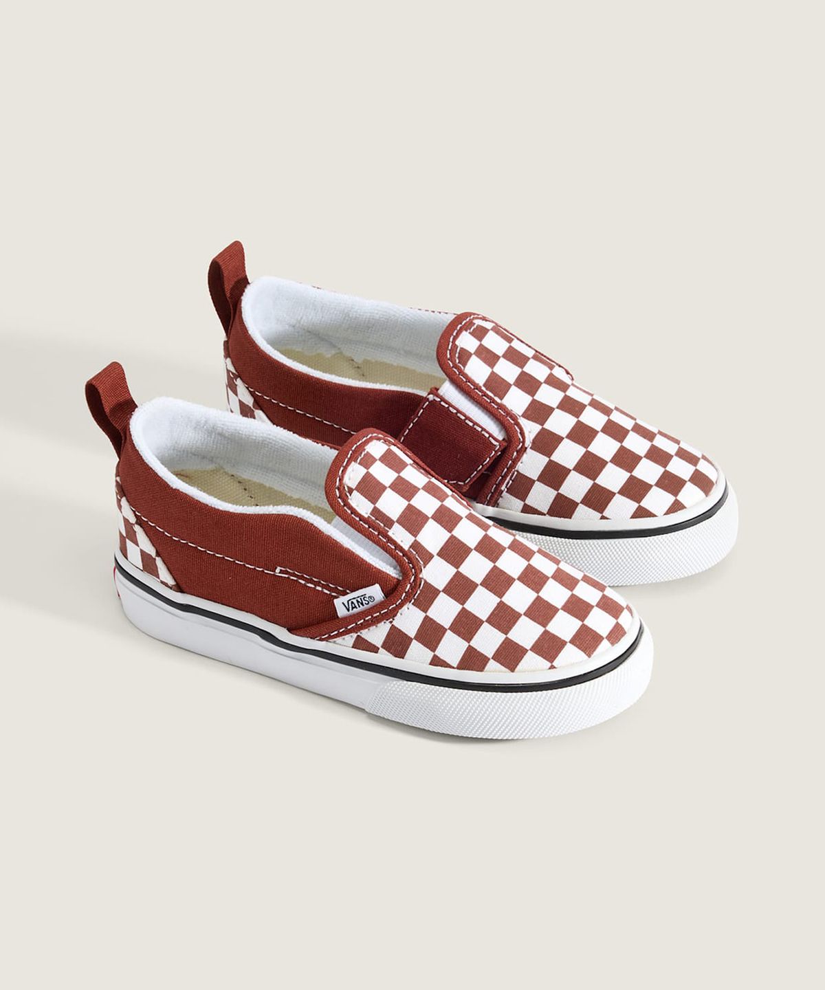 반스 키즈(VANS KIDS) 슬립온 V 토들러_컬러 띠어리 체커보드 러스트