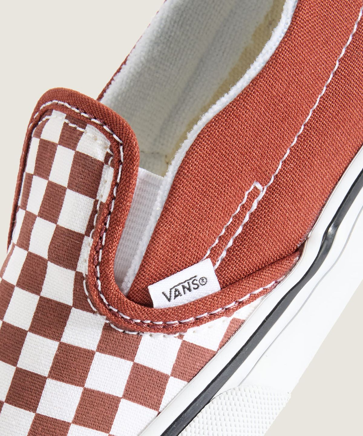 반스 키즈(VANS KIDS) 슬립온 V 토들러_컬러 띠어리 체커보드 러스트