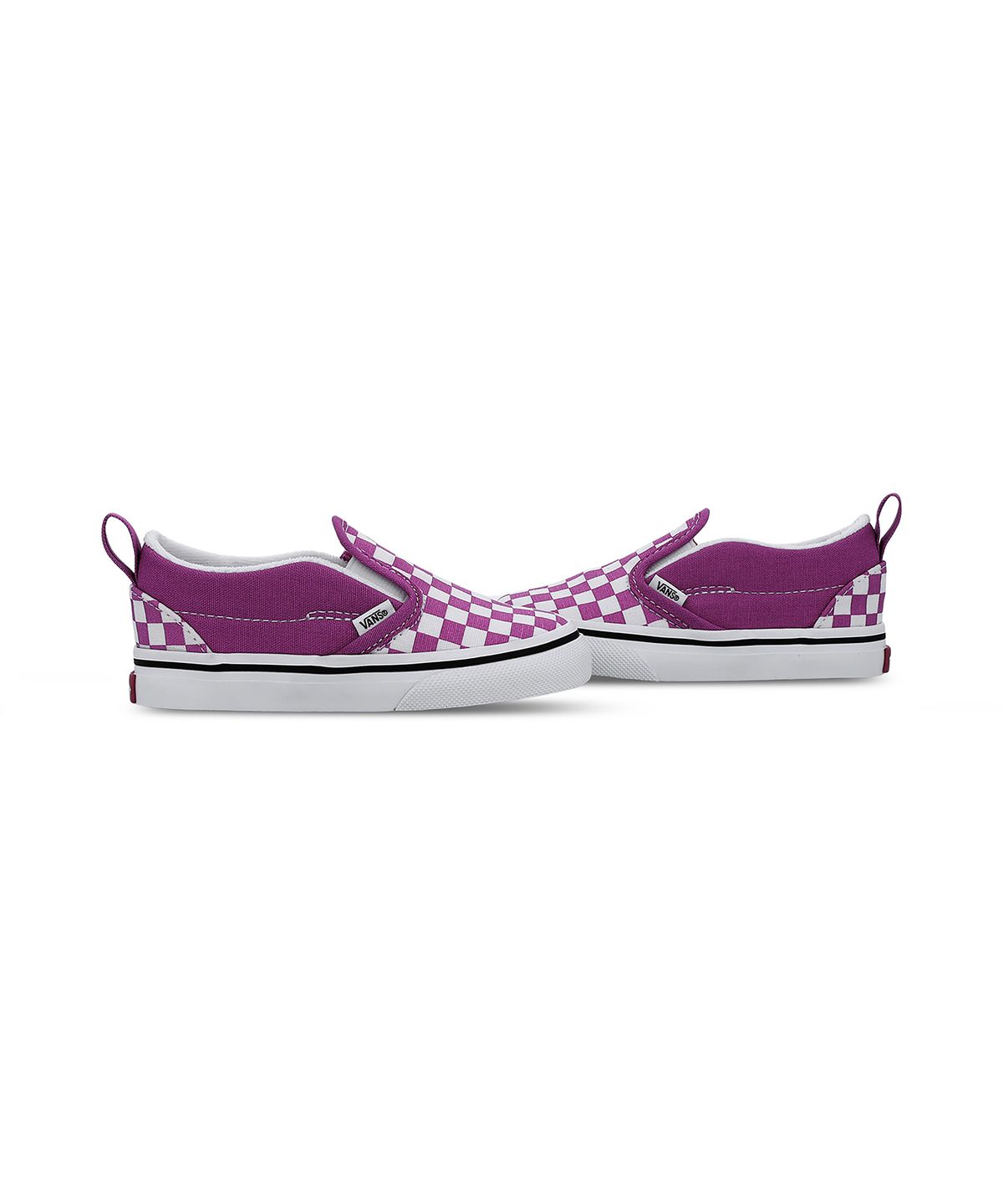 반스 키즈(VANS KIDS) 슬립온 V 토들러_컬러 띠어리 체커보드 퍼플/화이트