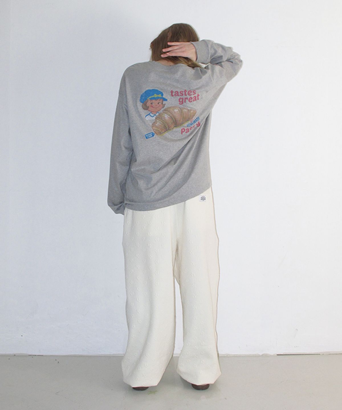 론론(RONRON) VINTAGE CROISSANT OVER FIT LONG SLEEVE GREY