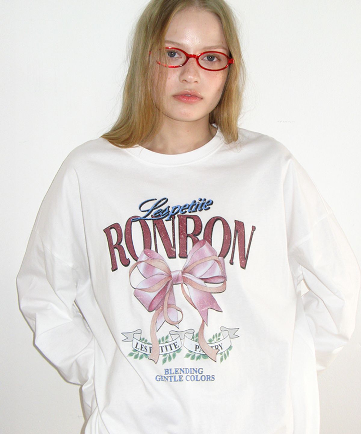 론론(RONRON) VINTAGE DOUBLE RIBBON LONG SLEEVE WHITE